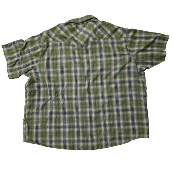 VTG Wrangler Work Wear XXL Green Plaid Grandpa Cowboy Western Y2K - Picture 2 of 5